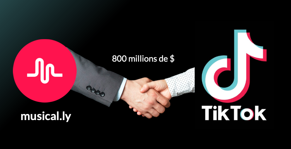 Rachat musical.ly par bytedance qui devient TikTok